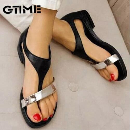 Womens Sandals Women Summer Shoes Beach Low Heel Clip Toes Buckle Strap PU Leather Female Sandalias Ladies Casual2021#SJPAE-121