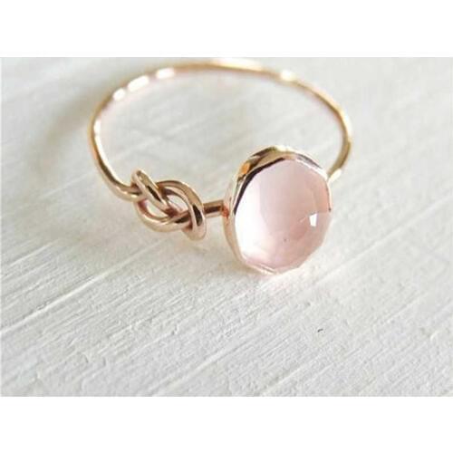 Women Refreshing Engagement Beautiful Rose Gold Colour temperament Ring Pink