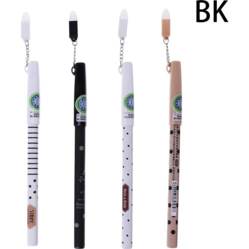 0.5mm Cute Kawaii Plastic Erasable Gel Pen Korean Stationery With Eraser Pendant M17F