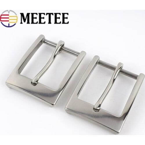 Meetee 1pc/3pcs 35mm Stainless Steel Belt Buckles Men Pin Buckle Belts Head DIY Leather Craft Hardware Decor Accessories ZK842