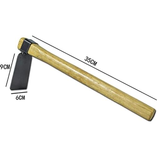 1PC Hoe with Wooden Handle Portable Garden Hand Tool Steel Gardening Planting Digger Excavator Farming Agriculture