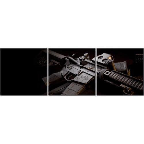 3 Piece Abstract Guns Canvas Painting Poster Prints Humor Wall Art Pictures for Living Room Home Decor Frame QJFJ3-54