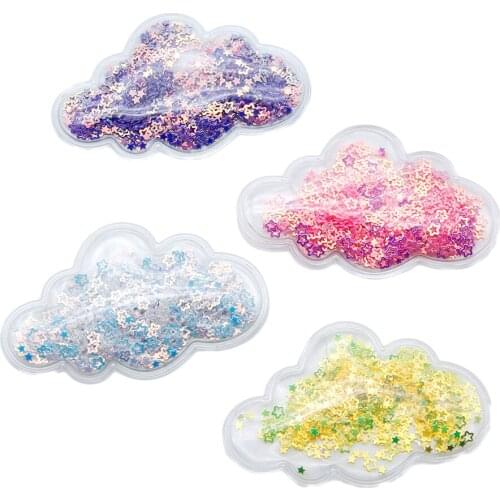 New 5Pc Transparent Plastic Bag love Cloud Bling Shaker Sequins DIY Make Hair Clip Accessories Craft Decor,5Yc7561