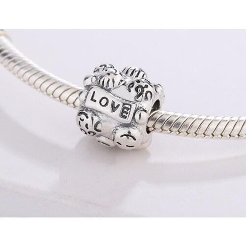 925 Sterling Silver Couple Love Smile Face Pendant Charm Bracelet Fashion Jewelry DIY Making For Original Pandora