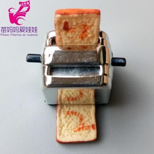 1/6 1/12 BJD doll house accessories mini toaster cake milk tea cola cookies butter bread for barbie doll