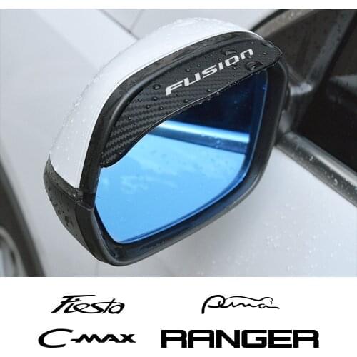 2pcs Flexible PVC Rearview Mirror Cover Rain Shade Rainproof Blades For Ford Fiesta Fusion Ranger C-Max Puma GT Car Accessories