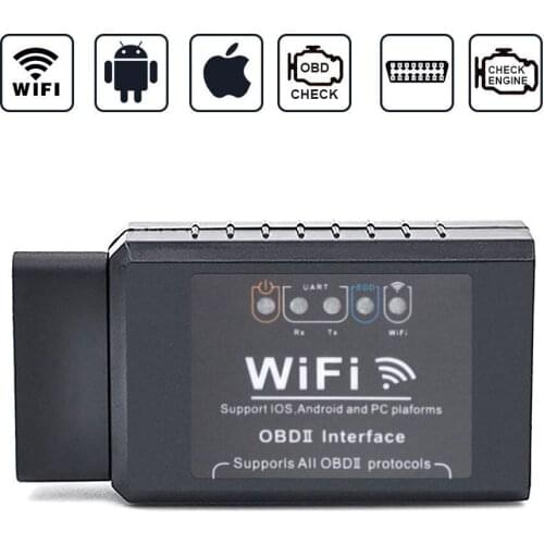 Car V1.5 ELM327 WIFI OBD2 12V 16PIN OBDII Scan Tool Scanner Adapter Check Engine Light Diagnostic iOS & Android 9 Agreement