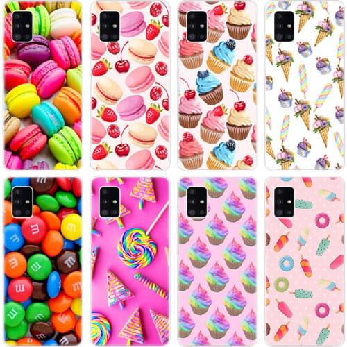Dessert Ice Cream Cake Case for Samsung Galaxy A12 A02 A03S A21S A22 A32 A52 A72 A82 Quantum 2 S21 Plus FE Ultra M02S M12 Cover