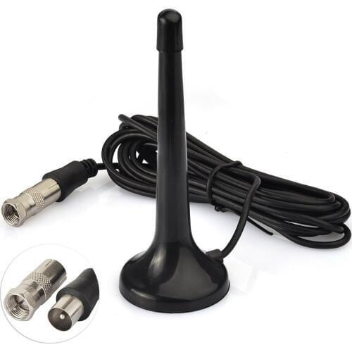 Superbat Indoor 75 ohm Digital Radio Telescopic Antenna with Magnetic Base TV Adapter to F Connector 2 Kit for USB TV Tuner DVB