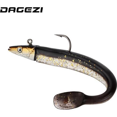 DAGEZI Lead Jig Head Soft Lure 11.8cm/15g Soft bait with Fishing Hook Swimbaits fishing Tackle Pesca Soft Fishing Lure