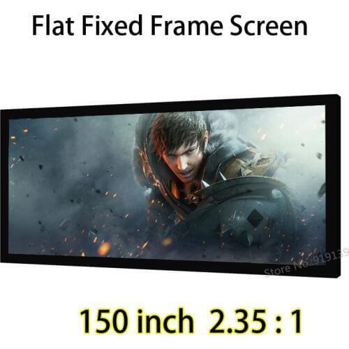 Cinemascope Screen 150" Diagonal 2.35:1 Flat Fixed Frame Projection Screens For 4K Ultra HD Beamer Projector