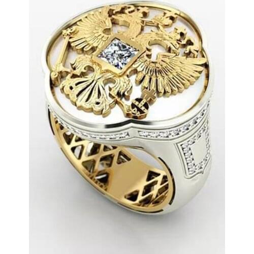 FDLK New Arrival Womens Ring Luxury Jewelry Rings for Men Double-headed Eagle Cross Hollow Totem Popular Jewelry Wholesale