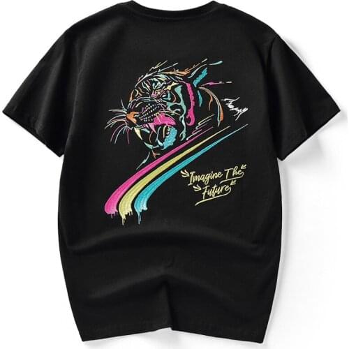 The new spring and summer 2021 cotton tide loose short sleeve T-shirt male the current Chinese wind menswear phoenix embroidery