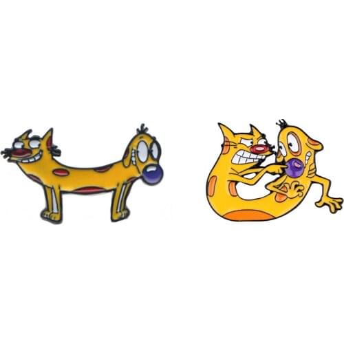 G2022 Creative Animals Cat And Dog Enamel Pins Metal Brooch for Clothes bags backpack badges Women and Men Cute Brooch