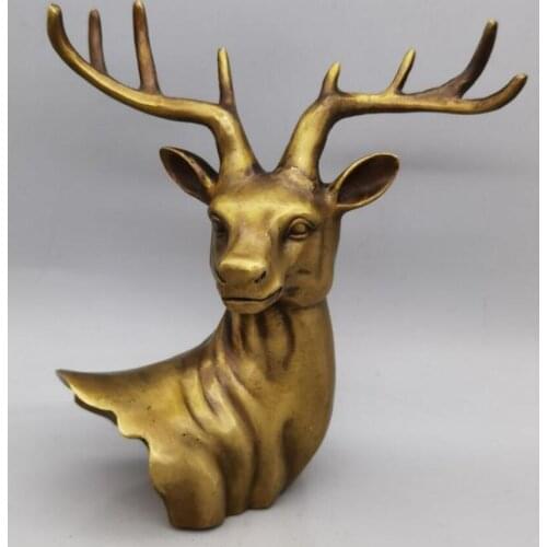 China brass beautiful deer head crafts statue