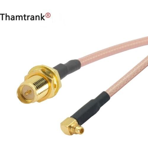 2PCS RP SMA Female Jack to MMCX Right Angle Male Plug RG316 Pigtail Cable RF Coaxial Cable Assembly 15cm 6 Inch SMA MMCX Cable