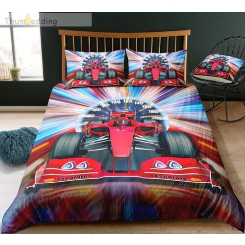 Thumbedding Dropship Experience Car Racing Bedding Set King Size 100% Microfiber Twin Full Queen 3D Duvet Cover With Pillowcase