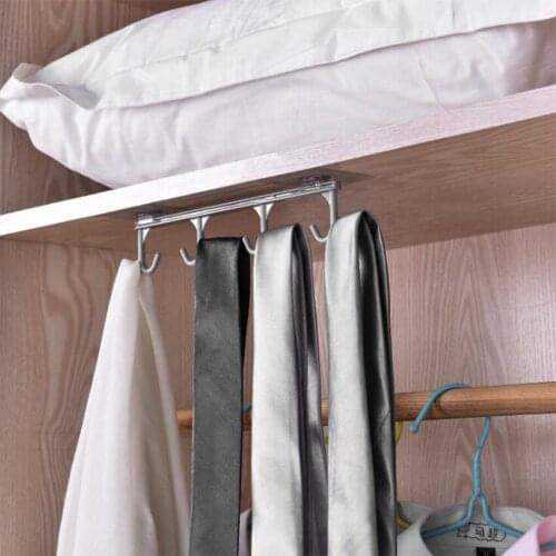 Multi-function Kitchen Hook Wall Self-Adhesive Spoon Spatula Storage Rack Home Bedroom Cloest Handbag Clothes Hanging Rack