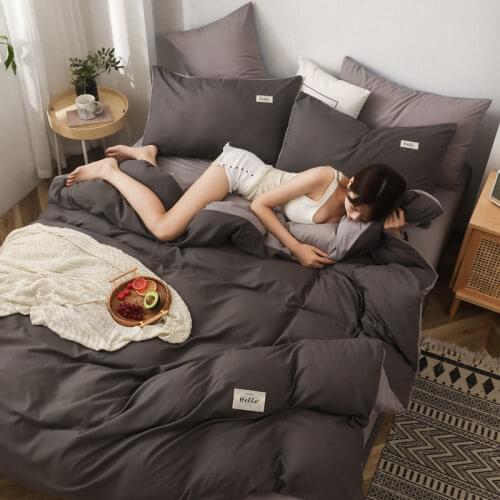 Fashion And Skin-friendly Solid Color Duvet Cover Bed Linings Luxury Household Four-Piece Bed Sheet Single Double Bed Supplies