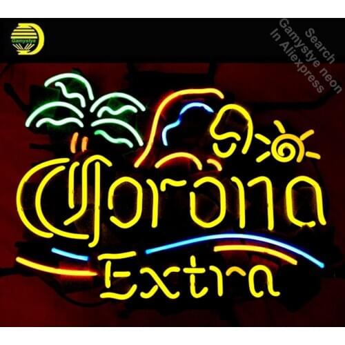 Neon Sign for Coron Extra Palm Tree Neon Bulb sign handcraft neon signboard wall icons neon Beer Bar wall lights anuncio luminos
