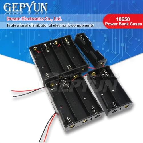 NEW Hot Sell 18650 Power Bank Cases 1X 2X 3X 4X 18650 Battery Holder Storage Box Case 4 styles Battery Container With Wire Lead