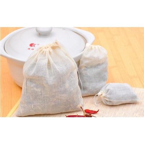 NEW Empty Tea Bag Food Cotton Drawstring Bag Strainer Tea Spice Separate Filter Bag For Drinking Tea Tools 50pcs/Lot