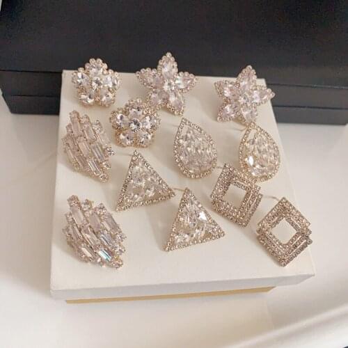 Huge Bud Vintage CZ Stud Earrings AAA Cubic Zircon Brincos Retro Temperament for Women Bride Wedding Elegant Luxury Jewelry