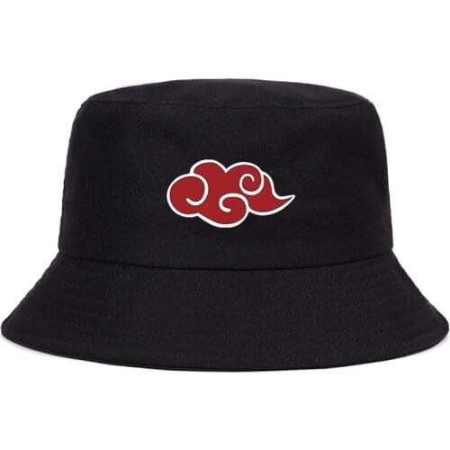 Harajuku Red Cloud Bucket Hat Unisex Outdoor 90S Japan Anime Cap Casual Foldable Fisherman Hats Sunscreen Beach Panama Hats