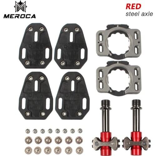 MEROCA Bicycle Pedal Ultralight Titanium Alloy Bearing Road 3 Self-locking Bike Parts