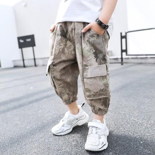 Baby Kids Boys Girls Camouflage Printed Casual Calf Length Trousers Summer Unisex Childrens Sport Shorts Camouflage Pants