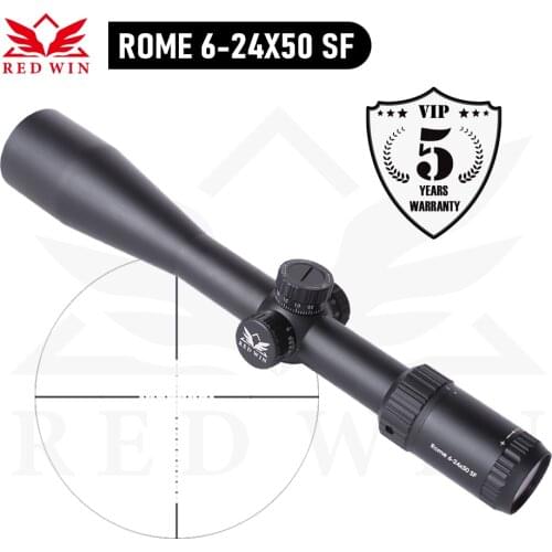 Red Win 6-24x50 SF Scope Hunting Rifle Scope 30mm 1/10Mil Turret Adjust w/ Lock System High Definition w/ Wilde Angle Eyepiece