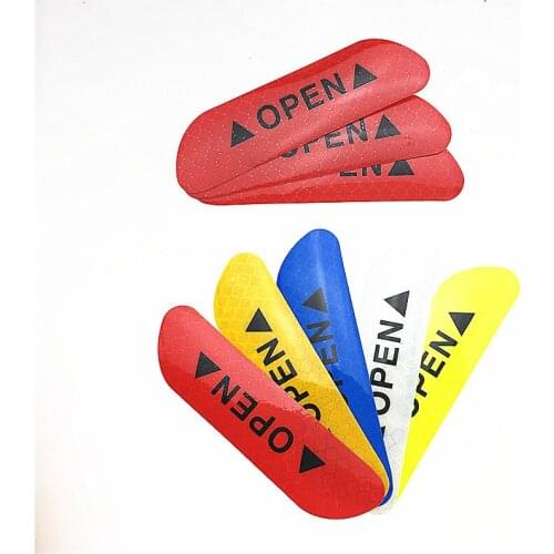 4pcs/set Of Car Door Reflective Tape Warning Sign Luminous Stickers for Volkswagen vw POLO Tiguan Passat CC Golf GTI R20 R36