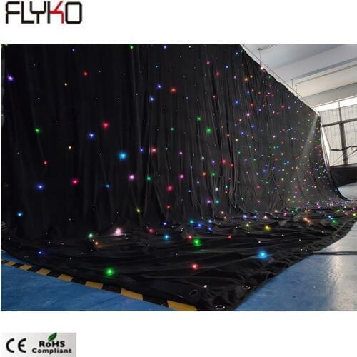 The cheapest price LED Twinkle rgb Cloth 4.5x5m 2pcs Wedding Party Backdrop Lights