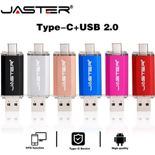 JASTER OTG 2 in 1 USB Flash Drives USB2.0 & Type-C 512GB 256GB 128GB 64GB 32GB 16GB Pendrives Pen Drive Cle USB