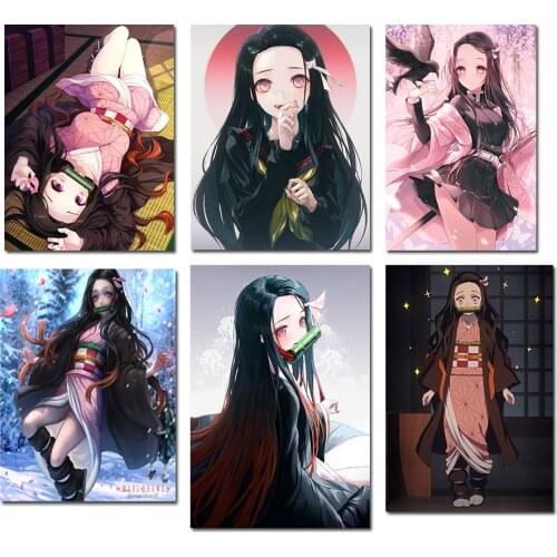 Japan Anime Demon Slayer: Nezuko Kamado Abstract Children Room Decor Poster Living Room Wall Painting Home Decor Canvas Painting