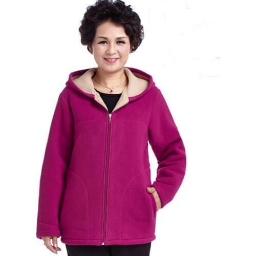Mothers Coat 2018 Super Warm autumn Winter Jacket Coat Ladies Women Jacket Warm Fleece Women hooded plus size Jacket QH1207