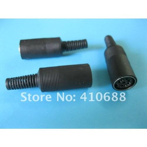 100 Pcs DIN Jack Connector 8 Pin with Plastic Handle
