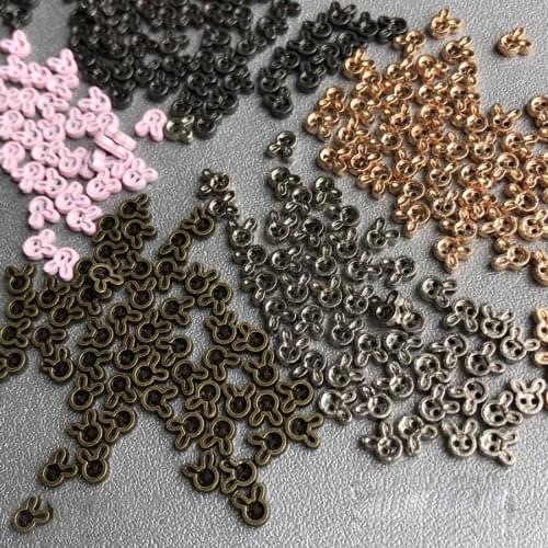 30PCS/lot 4MM Cute Mini Rabbit Button 9 Colors Metal Clothes press stub for DIY blyth, ob11, bjd Dolls Clothes Accessories