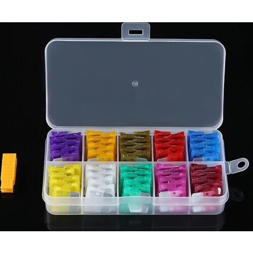 80pcs/box Car Fuse 3A 5A 7.5A 10A 15A 20A 25A 30A 35A 40A Amp Assorted Set Standard Blade Fuses with Clip