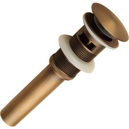 Antique Brass Bathroom Bath Sink Lavatory Lav Vessel Faucet Pop Up Drain With Without Overflow 3110021
