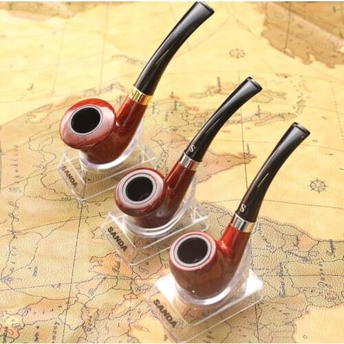 High quality SANDA Bakelite plastic retro obacco smoking cigar pipe Healthy detachable cigarette holder filter husband gift box