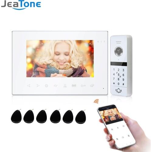 Jeatone Wireless Wifi Video Intercom System Smart Video Door Phone for Apartment 7 inch Full 960p Screen Support Password Unlock