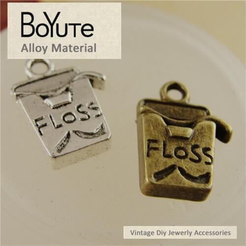 BoYuTe (100 Pieces/Lot) 12*17MM Vintage Style Antique Bronze silver Plated Tooth Cup Charms Pendants Jewelry Making Accessories