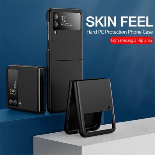 Z Flip 3 Case Skin Feel Hard Plastic Phone Cover For Samsung Galaxy Z Flip3 5G ZFlip3 Protection Bumper Shockproof Shell Fundas