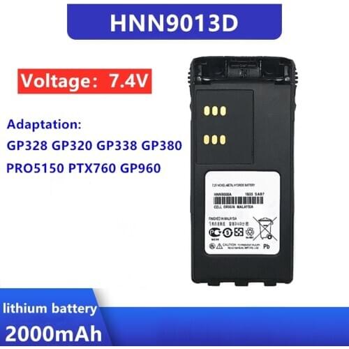 HNN9013B HNN9013D 7.4V 2000mAh Li-ion Battery For Motorola Walkie Talkie HT750 HT1550 GP140 GP320 GP328 GP338 GP340 GP360 Radio