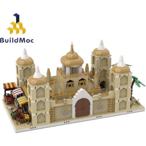 Moc Desert Village Gabizon Desert Palace Modular Post Office Delivery Car Bricks Model Building Blocks for Children Gift
