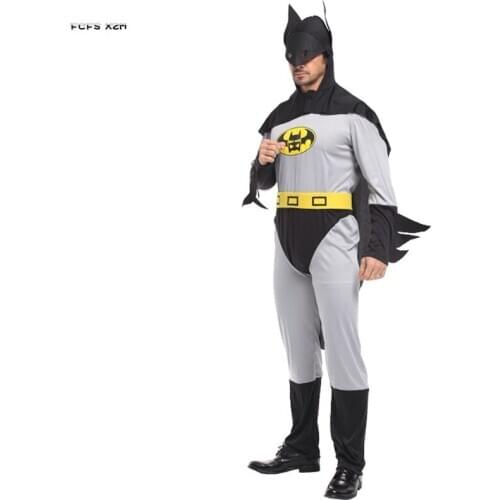 Man Bat Movie Cosplay Adult Halloween Super hero Costumes Purim Carnival parade Nightclub Masked ball Role Play Party dress
