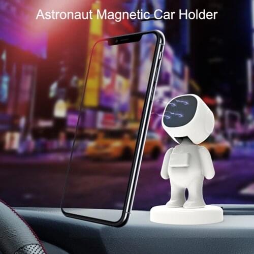 Astronaut Magnetic Car Holder 360 Rotation Magnet Phone Stand For iPhone Samsung Huawei Desk Lazy Car Mobile Phone Support Mount