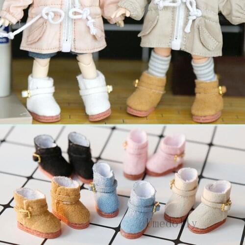 1 Pair Cute Mini Snow Boots for OB11, 1/12 Doll Shoes Accessories