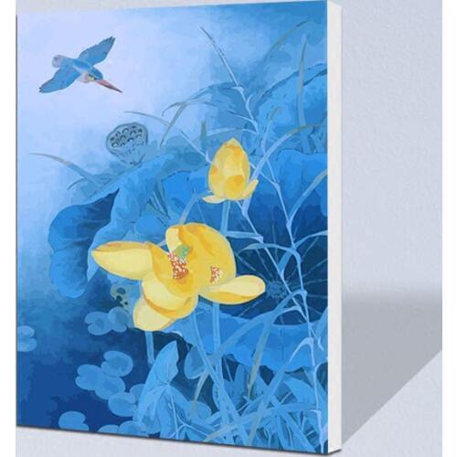 Diy digital painting lotus digital paint by numbers Traditional Chinese oil painting modular painting China Style